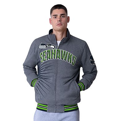 Men's G-III Extreme College Navy Seattle Seahawks Strong Arm Reversible Full-Zip Jacket
