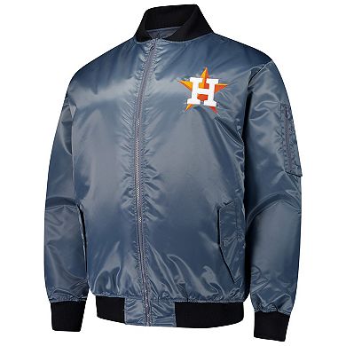 Men's Profile Charcoal Houston Astros Big & Tall Full-Zip Bomber Jacket