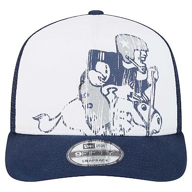 Men's New Era White/Navy Dallas Cowboys Distressed 9FIFTY A-Frame Snapback Hat