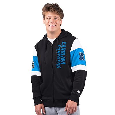 Men s Starter Black Carolina Panthers Extreme Full Zip Hoodie