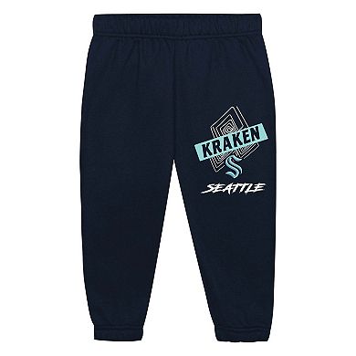 Toddler Mitchell & Ness Seattle Kraken Two-Piece Oversized Block Buster Fleece Sweatshirt & Pants SetSet