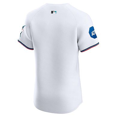 Men's Nike White Miami Marlins Home Elite Patch Jersey
