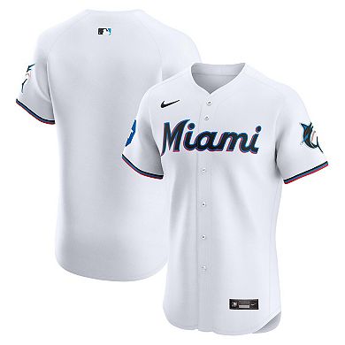 Men's Nike White Miami Marlins Home Elite Patch Jersey