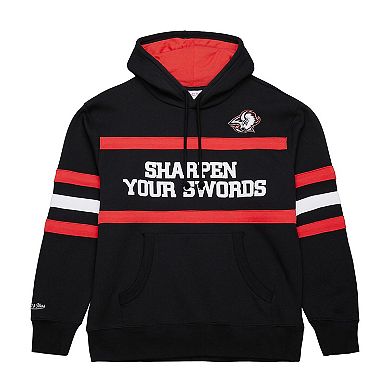 Men's Mitchell & Ness Black Buffalo Sabres Head Coach Slogan Pullover Hoodie