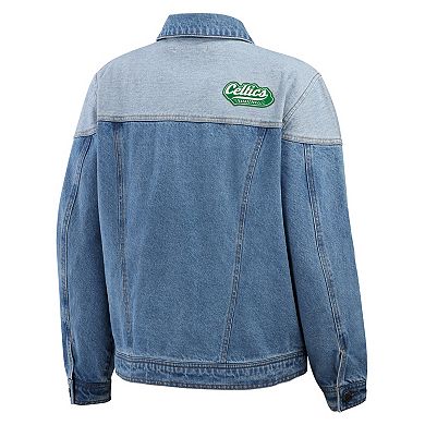 Women's WEAR by Erin Andrews Blue Boston Celtics Full-Button Denim Jacket