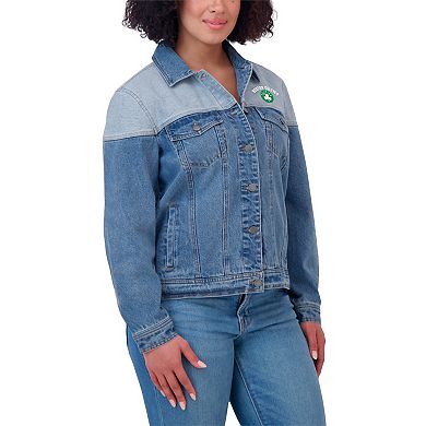 Women's WEAR by Erin Andrews Blue Boston Celtics Full-Button Denim Jacket