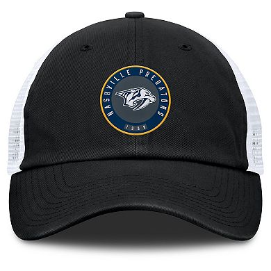 Men's Fanatics Black/White Nashville Predators Averie Trucker Adjustable Hat
