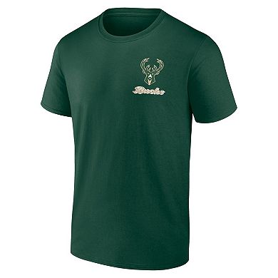 Men's Logo Athletic Hunter Green Milwaukee Bucks Never Over T-Shirt