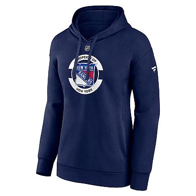Women's Fanatics Navy New York Rangers Authentic Pro Core Secondary Fleece Pullover Hoodie