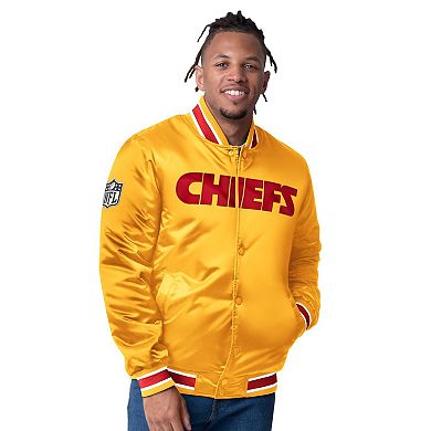 Men's Starter Red/Gold Kansas City Chiefs Closer Reversible Satin Full-Snap Jacket
