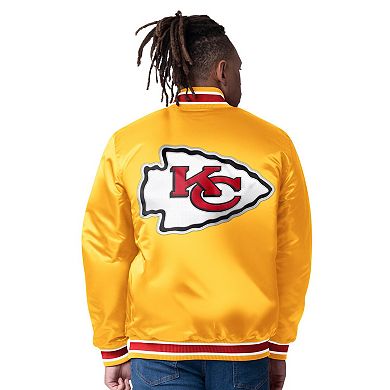 Men's Starter Red/Gold Kansas City Chiefs Closer Reversible Satin Full-Snap Jacket