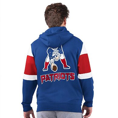 Men's Starter Navy New England Patriots Extreme Vintage Logo Full-Zip Hoodie