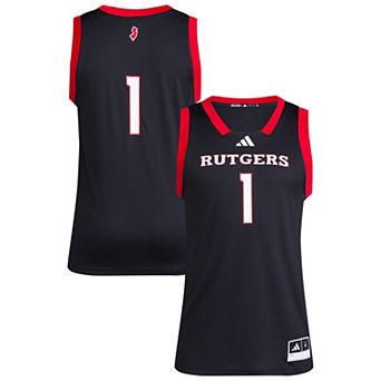 Men's adidas #1 Black Rutgers Scarlet Knights Replica Swingman Jersey