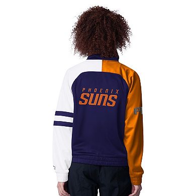 Women's Starter Purple Phoenix Suns Line Up Dolman Raglan Full-Zip Track Jacket