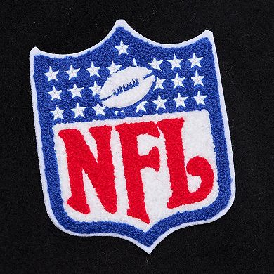 Men's Mitchell & Ness Black New York Giants Blackout Collection Vintage Logo Full-Snap Varsity Jacket