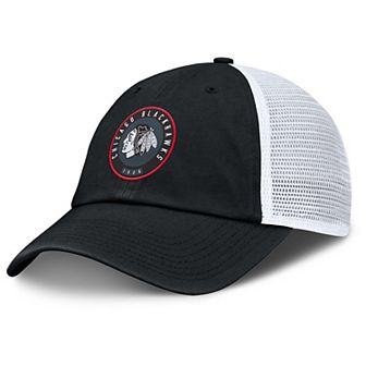 Men's Fanatics Black/White Chicago Blackhawks Averie Trucker Adjustable Hat