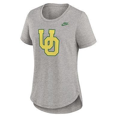 Women's Nike Heather Gray Oregon Ducks Legacy Tri-Blend T-Shirt
