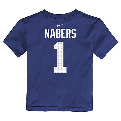 Toddler Nike Malik Nabers Royal New York Giants Name & Number T-Shirt