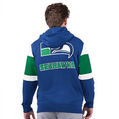 Men's Starter Royal Seattle Seahawks Extreme Vintage Logo Full-Zip Hoodie