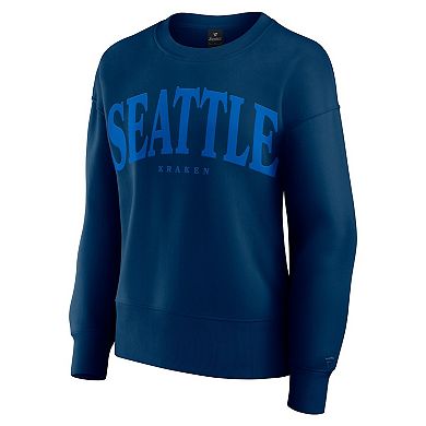 Women's Fanatics Navy Seattle Kraken Elements Flow Pullover Sweatshirt