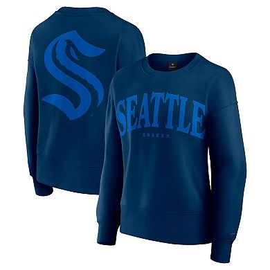 Women's Fanatics Navy Seattle Kraken Elements Flow Pullover Sweatshirt