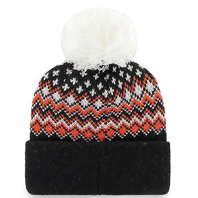 Women's '47 Black Cincinnati Bengals Elsa Cuffed Pom Knit with Hat
