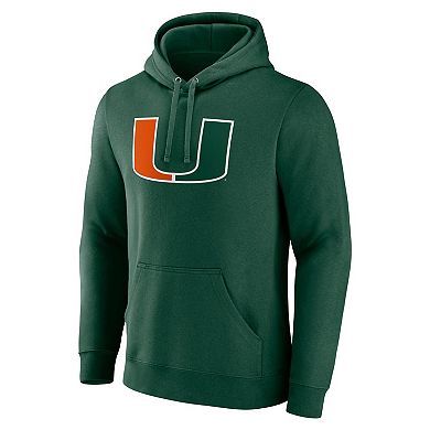 Men's Fanatics Green Miami Hurricanes Fleece Pullover Hoodie