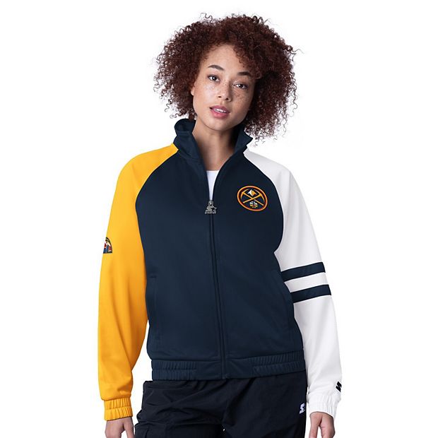 Women s Starter Navy Denver Nuggets Line Up Dolman Raglan Full Zip Track Jacket