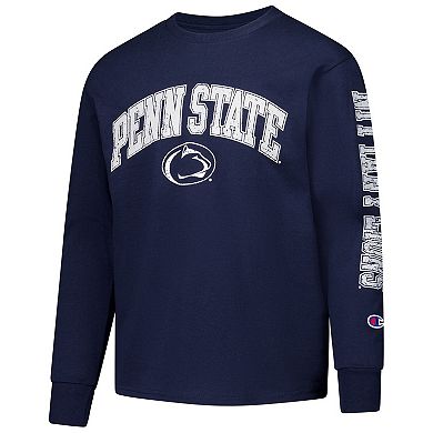 Youth Champion Navy Penn State Nittany Lions Distressed Arch Over Logo Long Sleeve T-Shirt