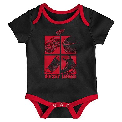 Newborn & Infant Detroit Red Wings Legend Three-Piece Bodysuit Set