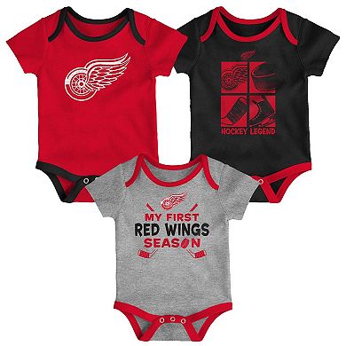 Newborn & Infant Detroit Red Wings Legend Three-Piece Bodysuit Set