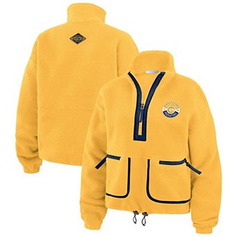 Women's WEAR by Erin Andrews Gold Nashville Predators Polar Fleece Half-Zip Jacket