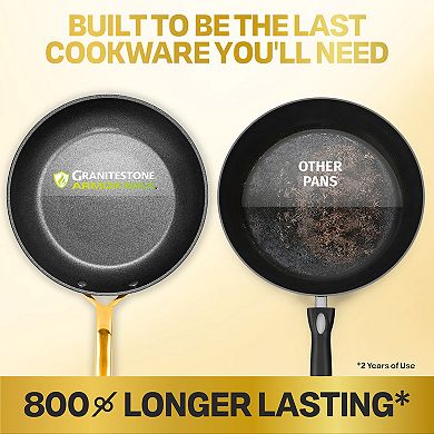 Granitestone Armor Max Gold Hard Anodized Heavy Duty 4-Layer Ultra Release Nonstick 20 pc Cookware Set