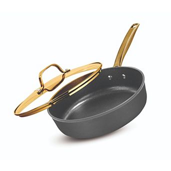 Granitestone Armor Max Gold 4-qt Hard Anodized Heavy Duty 4-Layer Ultra Release Nonstick Lidded Deep Sauté Pan