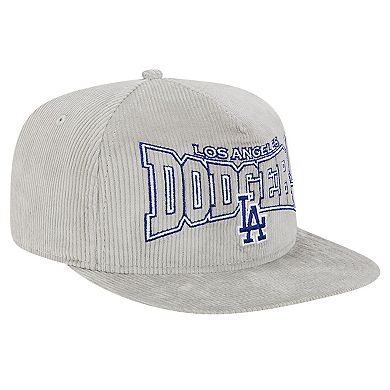 Men's New Era Gray Los Angeles Dodgers Corduroy Golfer Snapback Hat