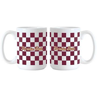 Florida State Seminoles 2-Pack 15oz. Checkered Wordmark Mug Set