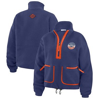 Women's WEAR by Erin Andrews Royal Edmonton Oilers Polar Fleece Half-Zip Jacket