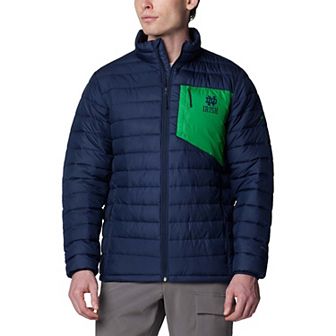 Men's Columbia Navy Notre Dame Fighting Irish Double Blitz Omni-Heat Infinity Insulated Full-Zip Jacket