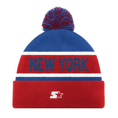 Unisex Starter Red New York Giants Cuffed Knit Hat with Pom