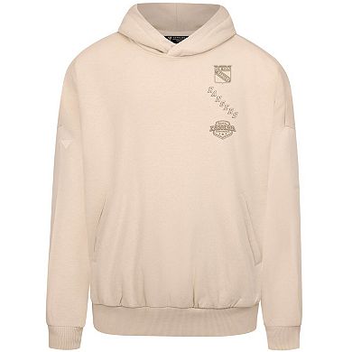 Men's Levelwear Cream New York Rangers Contact Stamp Pullover Hoodie