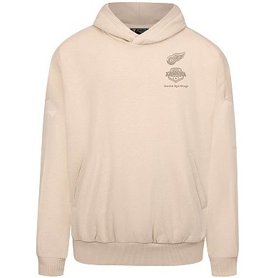 Men's Levelwear Cream Detroit Red Wings Contact Stamp Pullover Hoodie