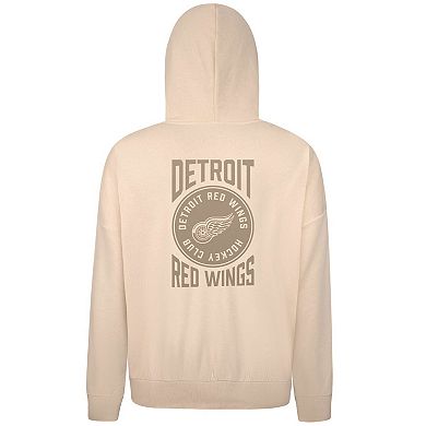 Men's Levelwear Cream Detroit Red Wings Contact Stamp Pullover Hoodie