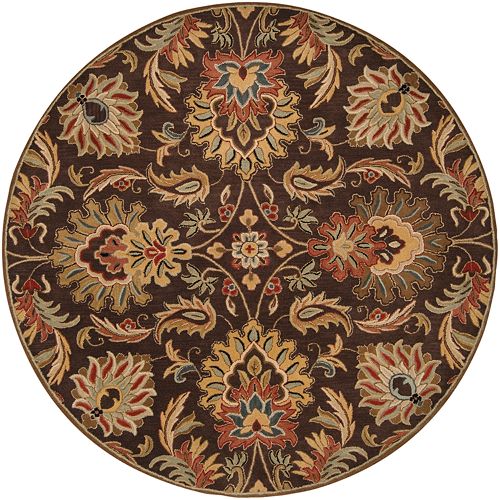 Surya Caesar Floral Black Rug - 6' Round