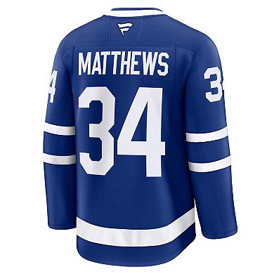 Men's Fanatics Auston Matthews Blue Toronto Maple Leafs Captain Patch Home Premium Jersey