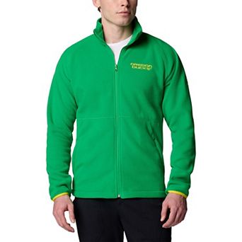 Men's Columbia Green Oregon Ducks Flanker IV Fleece Raglan Full-Zip Jacket