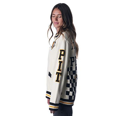 Unisex The Wild Collective Cream Pittsburgh Penguins Jacquard Full-Zip Sweater