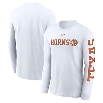 Men's Nike White Texas Longhorns Basketball Icon Two-Hit Long Sleeve T-Shirt