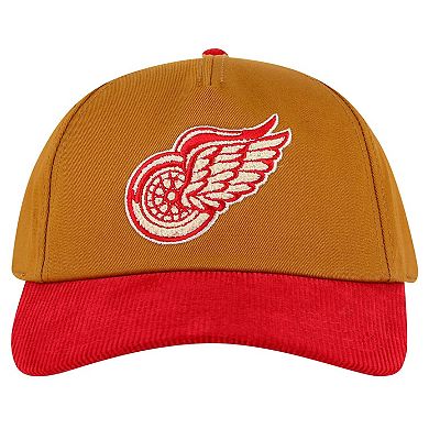 Men's American Needle Tan/Red Detroit Red Wings Burnett Adjustable Hat