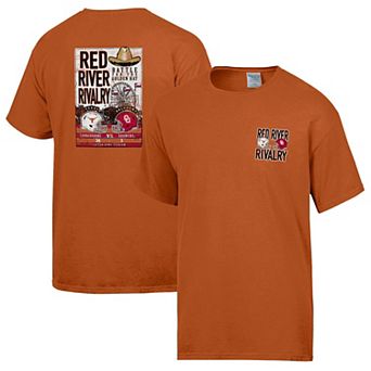Men's ComfortWash Texas Orange Texas Longhorns vs. Oklahoma Sooners 2024 Red River Rivalry Score T-Shirt