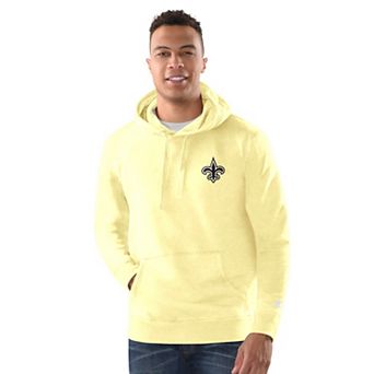Men's Margaritaville Gold New Orleans Saints Time Flies Garment Dyed Pullover Hoodie